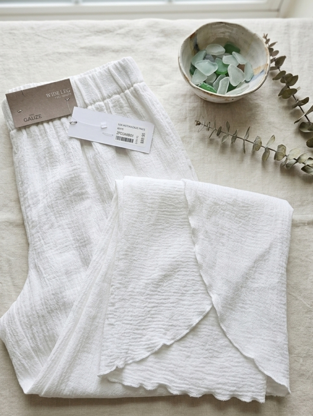 Soft Surroundings White Wisteria Gauze Pants